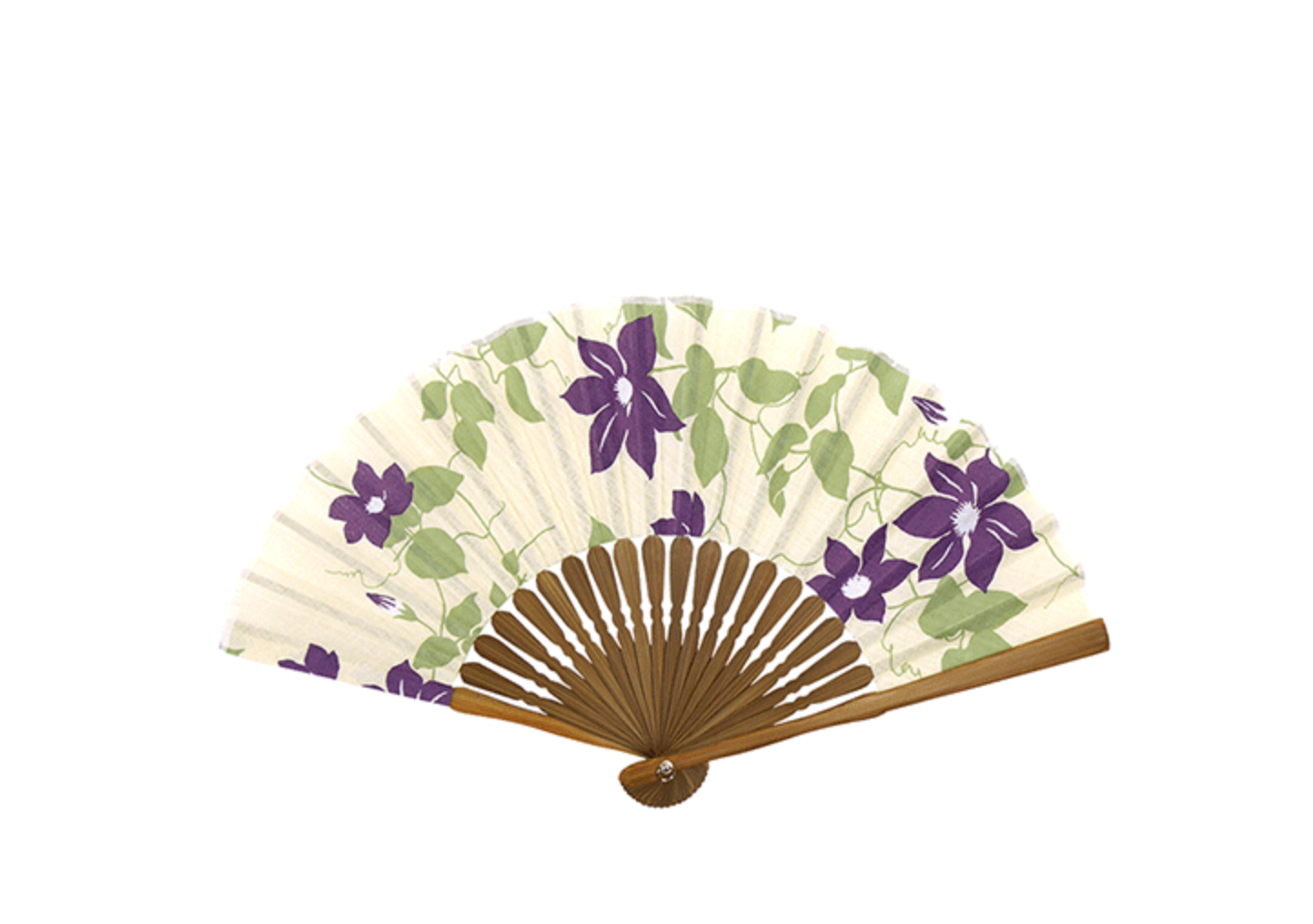 Hamabumi Japanese hand-wiped cotton pleated fan